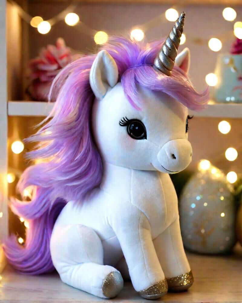Pink unicorn plush